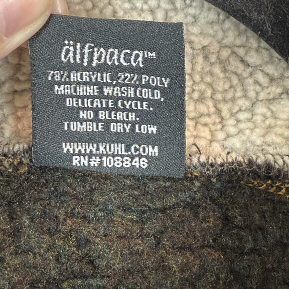 Kuhl Alfpaca Fleece Pullover Sweater Men L Dark Brown 1/4 Zip Long Sleeve Cozy - Picture 5 of 8